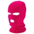 Cagoule - masque tricoté à 3 ouvertures (rose foncé)