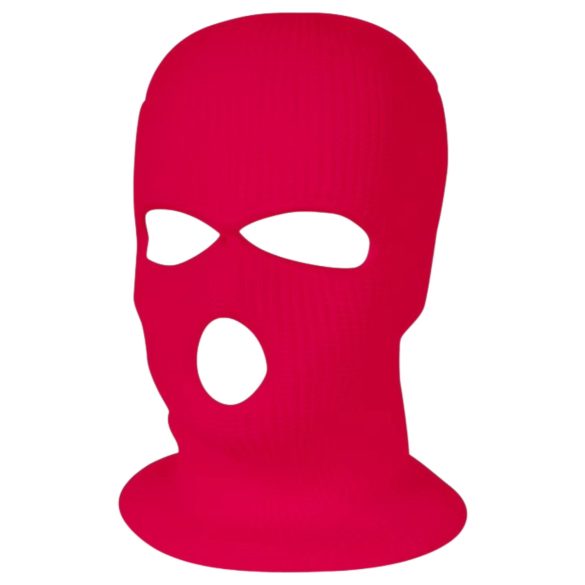Cagoule - masque tricoté à 3 ouvertures (rose foncé)