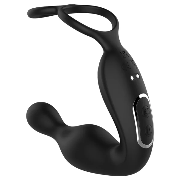 Lonely - vibromasseur prostatique à tête rotative avec anneau pénien (noir)