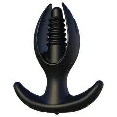 Kangvo - plug anal nervuré gonflable magnétique (noir)