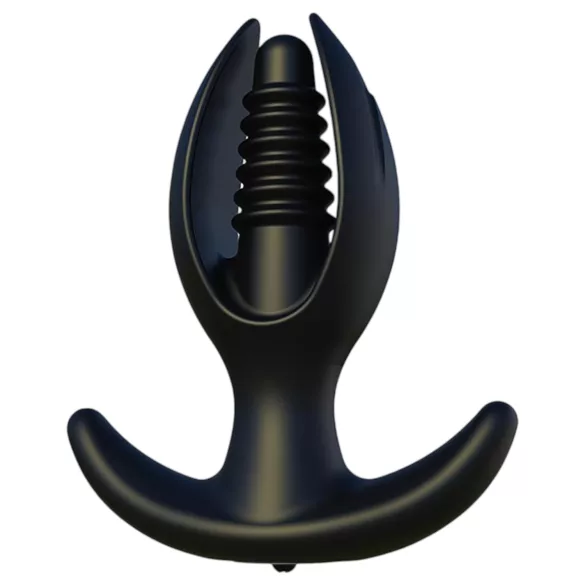 Kangvo - plug anal nervuré gonflable magnétique (noir)