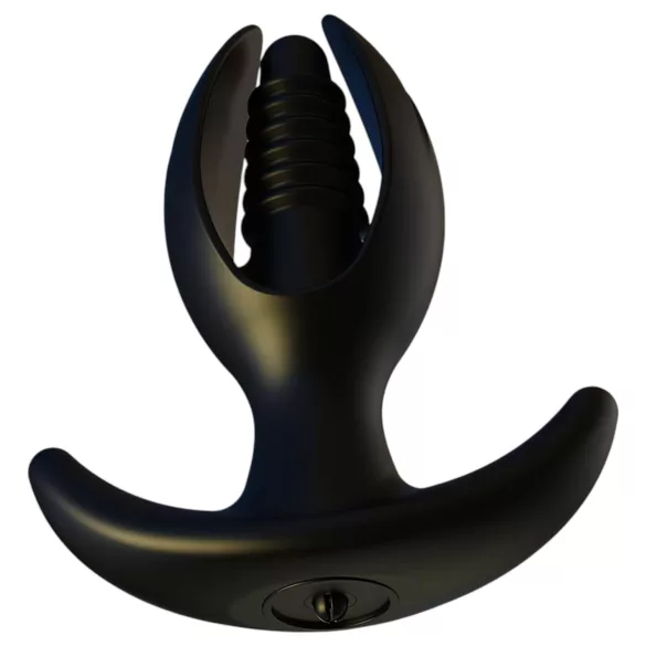 Kangvo - plug anal nervuré gonflable magnétique (noir)