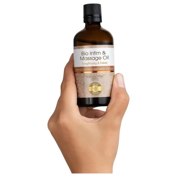 Huile Intime & de Massage Bio à la Noix de Coco - Clou de Girofle & Cannelle (80ml)