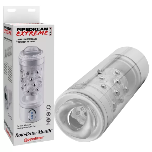 PDX Roto-Bator - masturbateur bouche vibrant - blanc