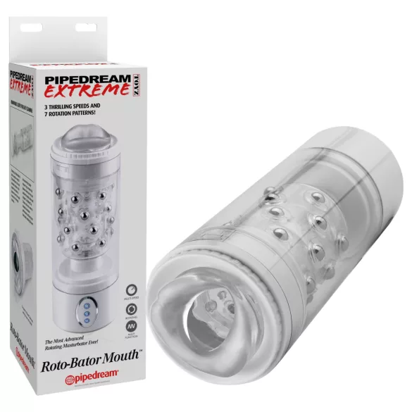 PDX Roto-Bator - masturbateur bouche vibrant - blanc