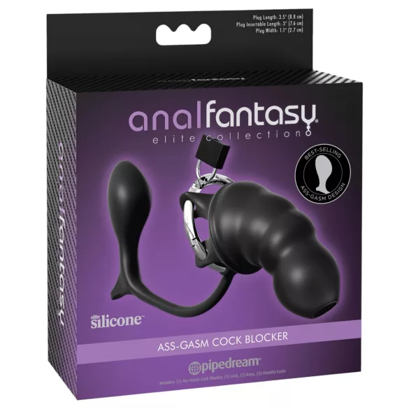Pipedream Anal Fantasy Elite - plug anal et cage pénienne (noir)