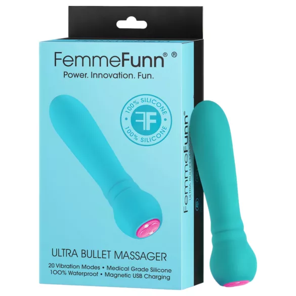 FemmeFunn - mini vibromasseur puissant - silicone turquoise