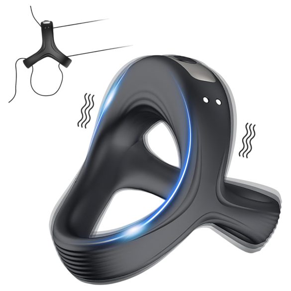 AlvUp - anneau pénis et testicules vibrant - silicone noir