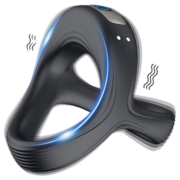 AlvUp - anneau pénis et testicules vibrant - silicone noir