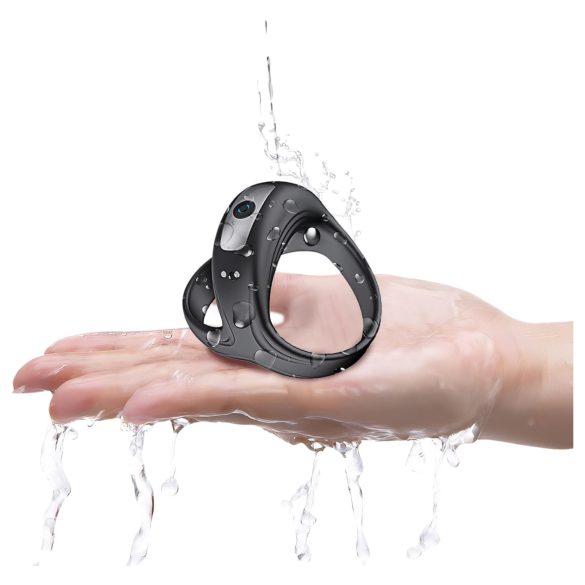 AlvUp - anneau pénis et testicules vibrant - silicone noir