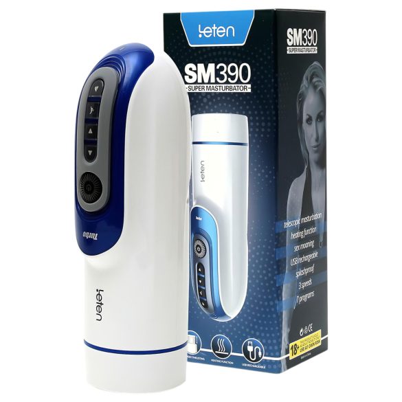 Leten SM390 - Masturbateur gémissant et chauffant (blanc)