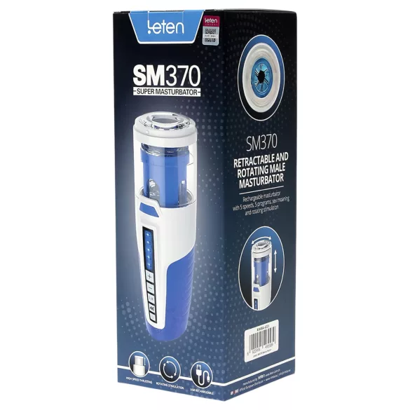 Leten SM370 - Masturbateur Rotatif et Gémissant (Blanc)