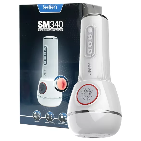 LETEN SM340 - masturbateur vibrant et aspirant avec sons - rechargeable