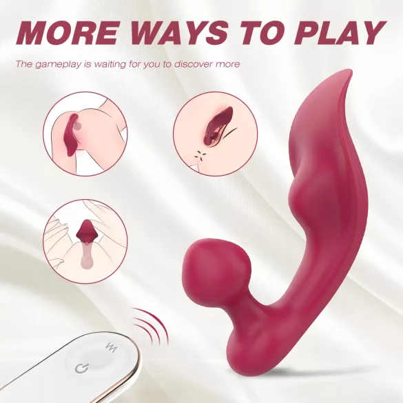 Sex HD Chomper - vibromasseur clitoridien et anal - silicone rouge