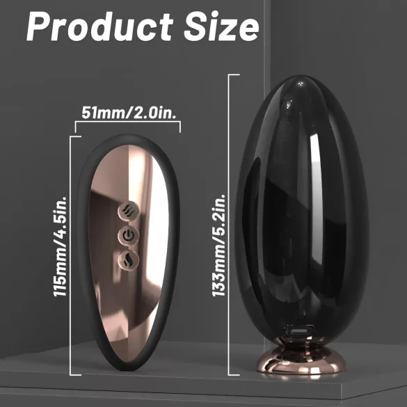 Sex HD Mirror - vibromasseur langue chauffant - silicone noir