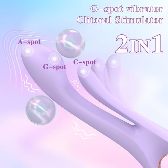 Sex HD Kaethe - vibromasseur rabbit avec stimulateur clitoris - silicone violet