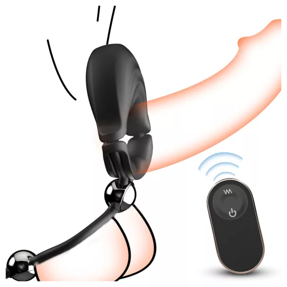 Sex HD - anneau pénien vibrant réglable avec télécommande (noir)