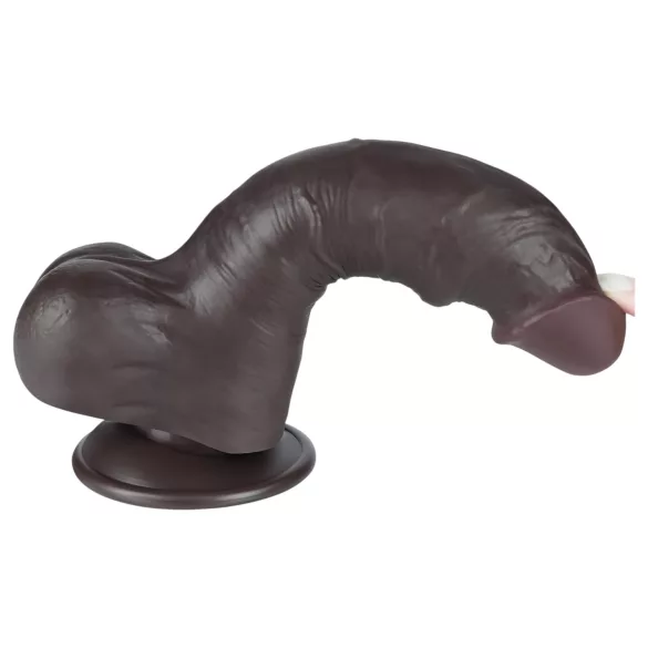 Lovetoy Sliding-Skin - gode ceinture avec testicules - double couche