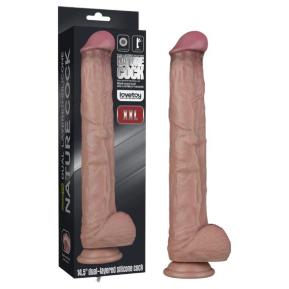 Lovetoy - Gode XXL double couche - 36,5 cm - (naturel)