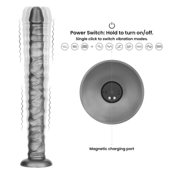 Lovetoy King Sized - grand vibromasseur - 40,5 cm - gris