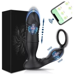   AlvUp - Anneau pénien vibrant à impulsions contrôlé par application, pour hommes (noir)