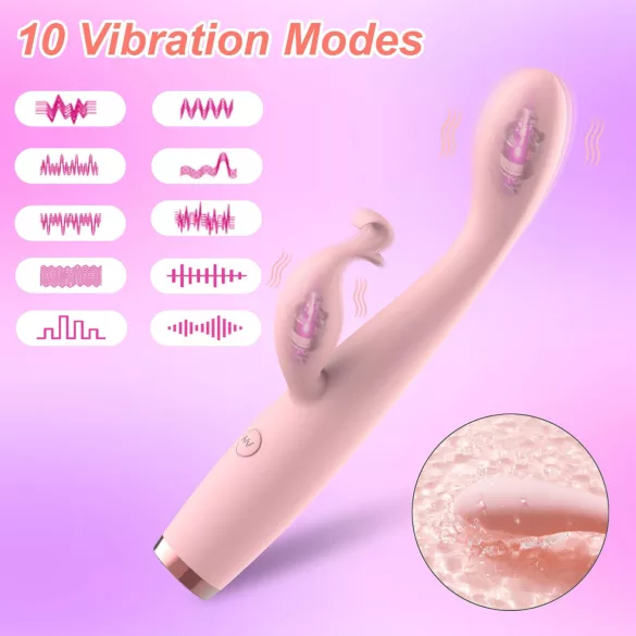 AlvUp - vibromasseur point G avec stimulateur clitoridien - silicone rose