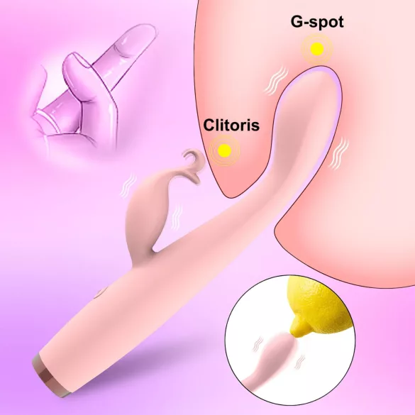 AlvUp - vibromasseur point G avec stimulateur clitoridien - silicone rose