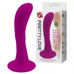   Pretty Love Baile - plug anal courbé ventouse - silicone rose