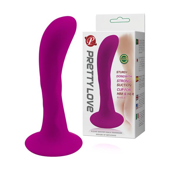 Pretty Love Baile - plug anal courbé avec ventouse (rose)