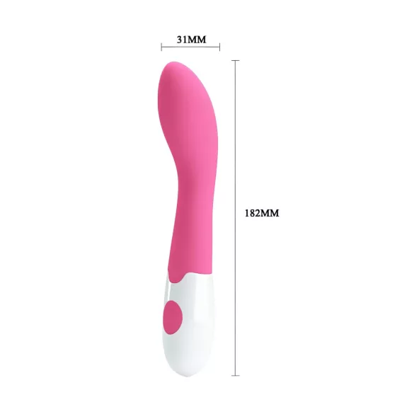 Pretty Love Bishop - vibromasseur point G étanche - silicone rose blanc