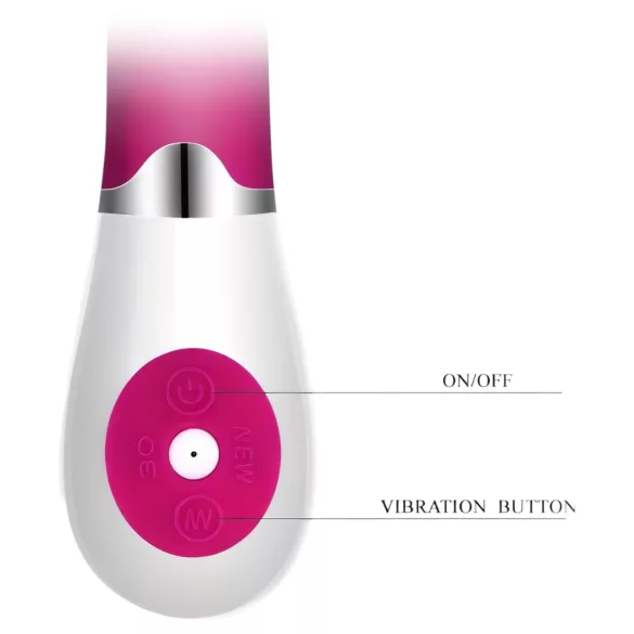 Pretty Love Daniel - vibromasseur point G étanche - silicone rose blanc