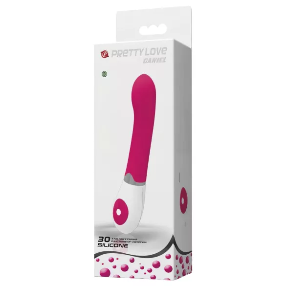 Pretty Love Daniel - vibromasseur point G étanche - silicone rose blanc