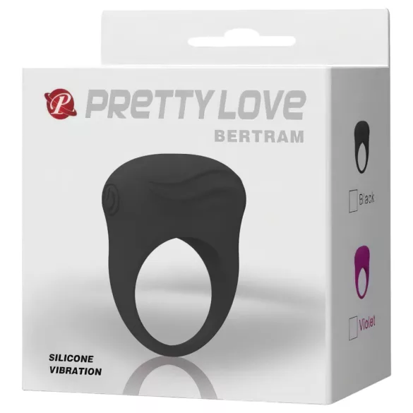 Pretty Love Bertram - anneau pénien vibrant étanche - silicone noir