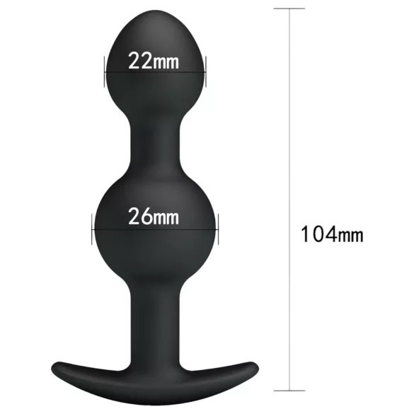 Pretty Love - plug anal à billes internes - silicone noir