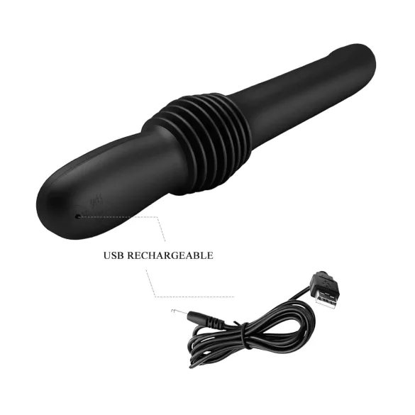 Pretty Love Pazuzu - gode ceinture vibrant gland stimulateur - silicone noir
