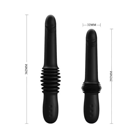 Pretty Love Pazuzu - gode ceinture vibrant gland stimulateur - silicone noir