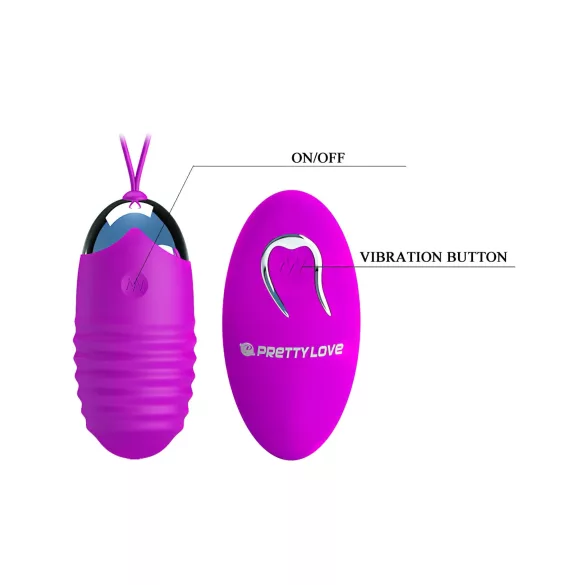 Pretty Love - œuf vibrant - télécommande - silicone violet