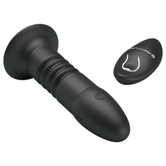 Pretty Love - plug anal vibrant avec va-et-vient - silicone noir