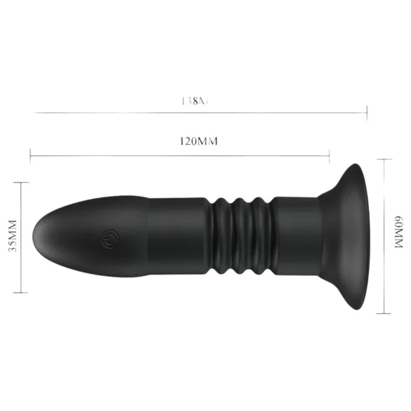 Pretty Love - plug anal vibrant avec va-et-vient - silicone noir