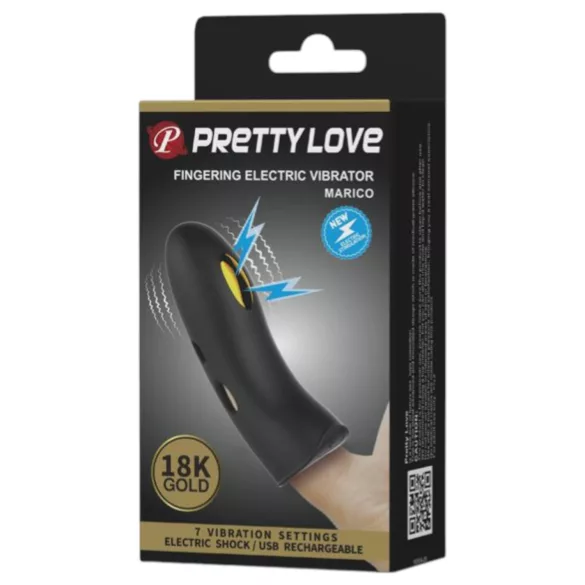 Pretty Love Marico - vibromasseur doigt électrostimulation - silicone noir