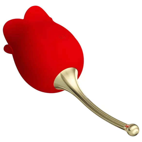 Pretty Love Rose Lover - stimulateur clitoridien 2en1 à langue - silicone rouge