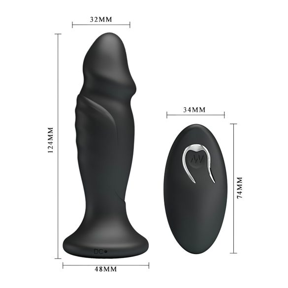 MR. PLAY - plug anal vibrant télécommandé rechargeable - silicone noir