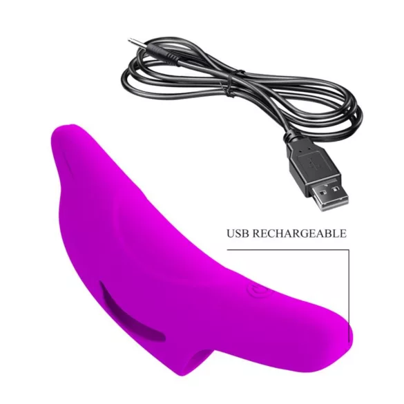 Pretty Love Delphini - mini vibromasseur doigt dauphin - silicone violet