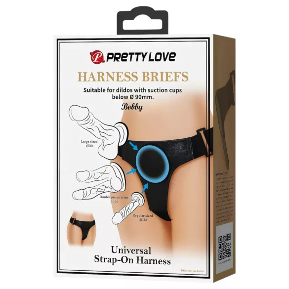 Pretty Love Bobby - harnais universel de strap-on culotte (noir)