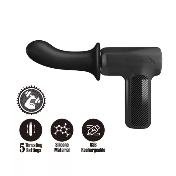 Pretty Love Dj Doctor - vibromasseur pulsateur réaliste - silicone noir