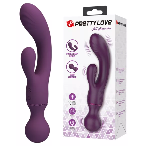 Pretty Love All Rounder - vibromasseur double tête pour point G et clitoris (violet)