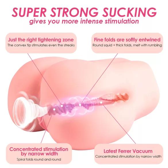 Vibeconnect - Masturbateur de torse connecté par application, pour hommes (couleur naturelle)