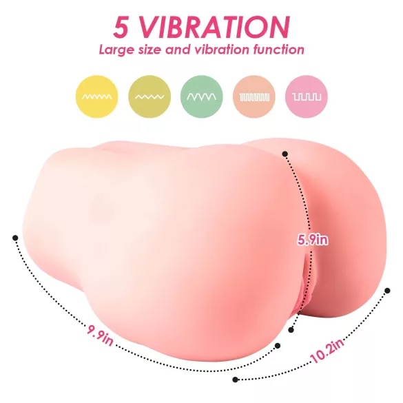 Vibeconnect - Masturbateur de torse connecté par application, pour hommes (couleur naturelle)