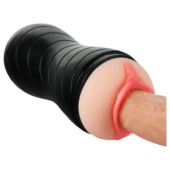 Vibeconnect - masturbateur bouche réaliste et vagin artificiel - naturel/noir