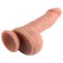 Double Densité - gode réaliste ventouse avec testicules - 18 cm (naturel)